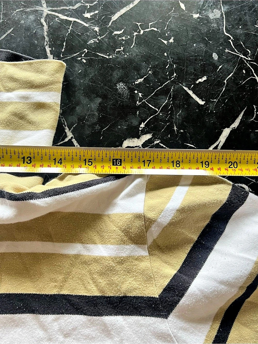Charter Club Striped Polo in Gold & White Size XL - Picture 7 of 8
